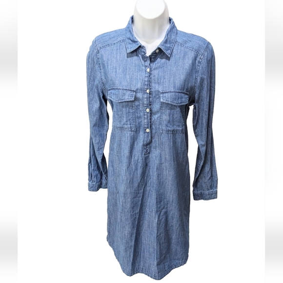 Old Navy Dresses & Skirts - Old Navy Shirt Dress Long Sleeve Chambray Denim S